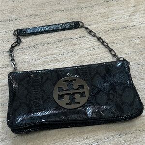 Beautiful snakeskin leather black grey Tory Burch handbag